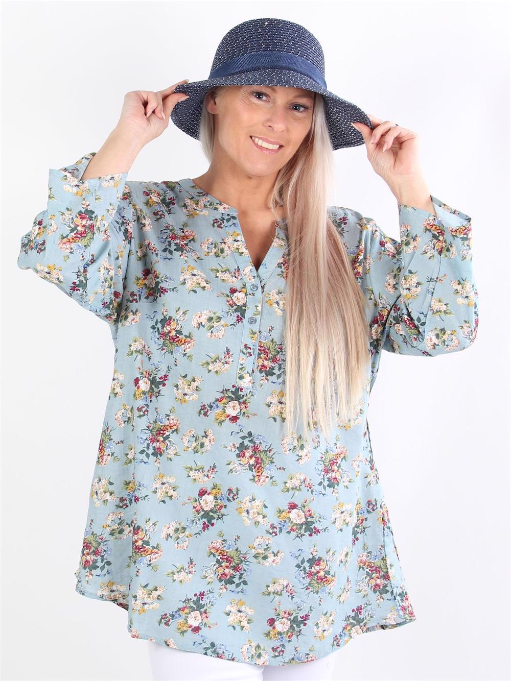 Alfreda - Bluse med blomster